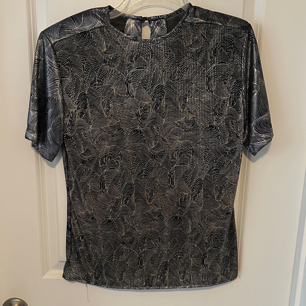 Elegant Black, Silver and Gold Women's Top